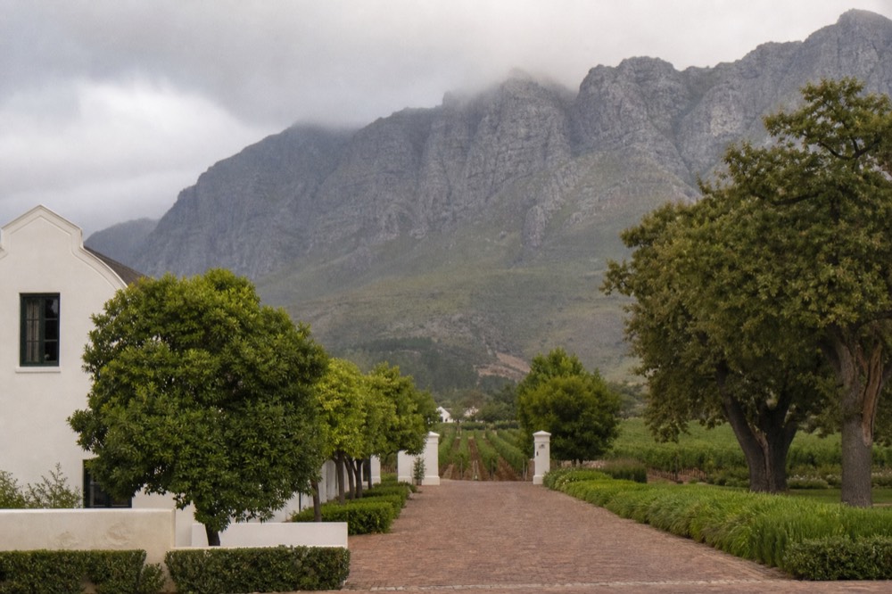City street view with Table Mountain in background, no text, no logos, no people